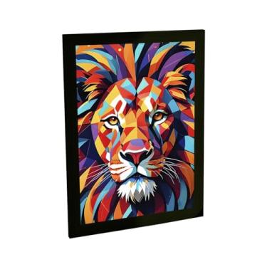 Imagem de Quadro Decorativo Leão Ilustração Pop Art Cores Decoração Poster Quarto Sala