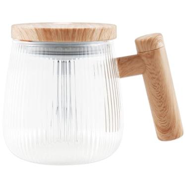 Imagem de HSHGZSR Caneca de 400 ml com agitação automática de vidro de alta velocidade, caneca de vidro de mistura automática, alimentada por bateria, caneca de café com alça transparente, copo de mistura