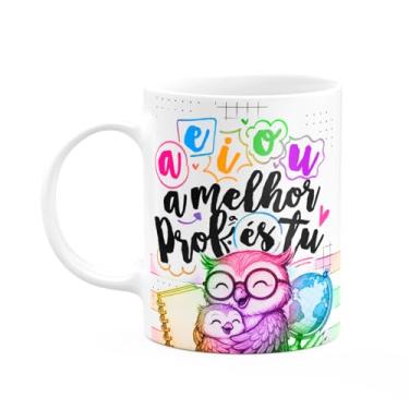 Imagem de JPS INFO, Caneca Professora Coruja - AEIOU, a melhor és tu! M-colors