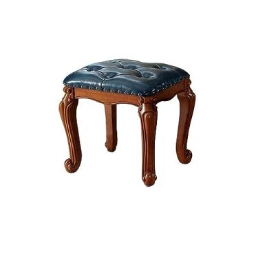 Imagem de Banco de armazenamento de couro, banco de madeira para pés, retângulo otomano, descanso para os pés estofado, mesa de centro baixa, apoio para os pés, banco para troca de sapatos/790