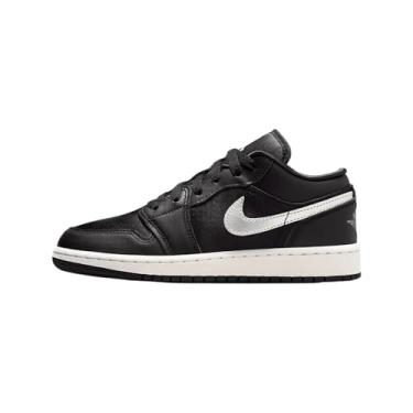 Imagem de Nike Tênis infantil Air Jordan 1 Low SE, Preto/Vela/Ouro Metálico/Prata Metálica, 16