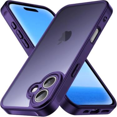 Imagem de Compatível com iPhone 17, capa fina antiarranhões PC fosco translúcido e TPU flexível à prova de choque capa de telefone para Apple iphone17 (Roxo)