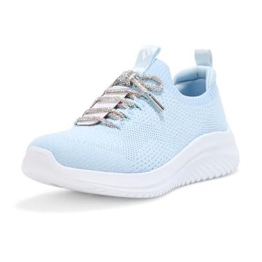 Imagem de SKECHERS Tênis feminino Ultra Flex 3.0 blinged Out, Claro/azul, 11 Little Kid