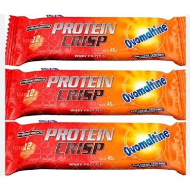 Imagem de Kit 03 unidades-Crisp Bar Protein Sabor Ovomaltine com 12 gramas de Proteinas de 45g-Integralmedica