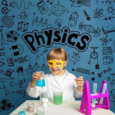 Imagem de SUPERDANT Adesivos de parede de elementos físicos adesivos de parede adesivos de parede triangulares régua parábola decoração de arte descascar e colar murais de vinil para sala de leitura, sala de