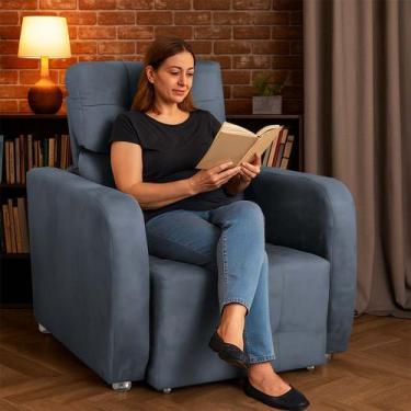 Imagem de Poltrona Reclinavel Sala De Estar Safira Amamentação - Silverio Decor,