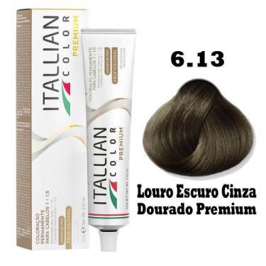 Imagem de Coloração Itallian Color 60g Louro Escuro Cinza Dourado Premium 6.13