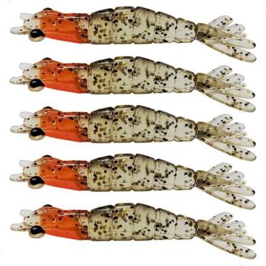 Imagem de Kit 5 Iscas Camarão Artificial 6cm - Pesca Robalo Tucunaré Corvina  - 