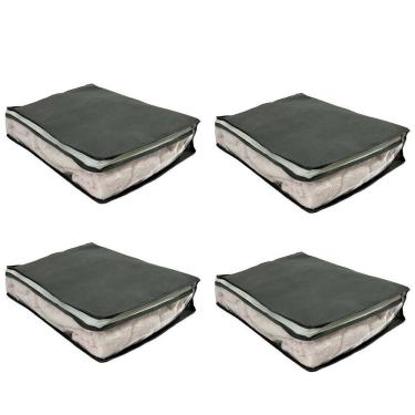 Imagem de Kit 4 Organizador De Guarda Roupas E Gavetas Cinza Pp