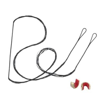 Imagem de LWANO Corda de arco B55, substituição para arco recurvo tradicional e arco longo, 12/14/16 fios 122-178 cm, 2 pinos de latão incluídos (12 fios (recomendado até 18 kg), AMO 147 cm (comprimento real