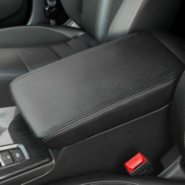 Imagem de FQMY Capa de console central compatível com Honda Civic 2025 2024 2023 2022 com tampa de apoio de braço CVT protetor de tampa de descanso de braço - preta (linha preta)
