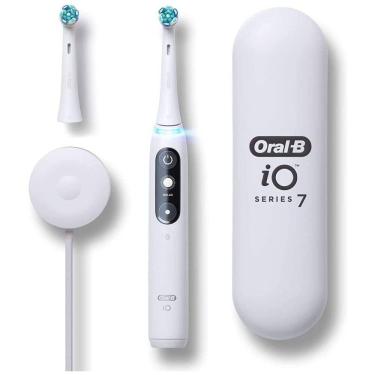 Imagem de iO Series 7 Escova de Dentes Elétrica com 2 Cabeças de Reposição, Branca, ORAL B, Branco