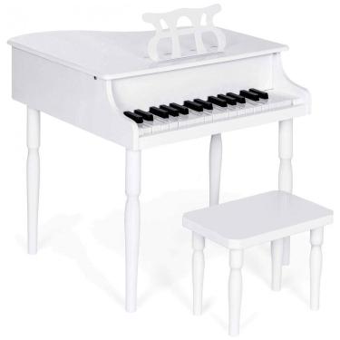 Imagem de Piano de Cauda Infantil com 30 Teclas e Banco para Crianças de 1 a 5 Anos, Best Choice, Branco