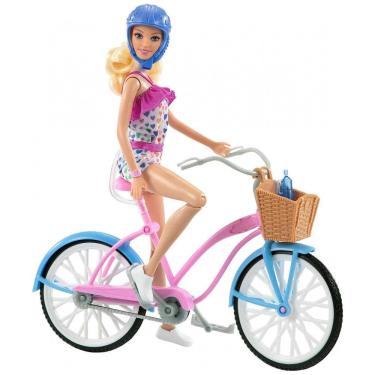 Imagem de Conjunto de Bicicleta para Boneca Barbie com Acessórios e Boneca, Rosa
