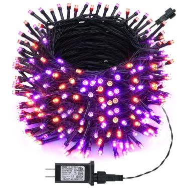 Imagem de Pisca Pisca 350 LED 39 Metros com 8 Modos e Timer para Decoração de Halloween 110V, Roxo e Laranja, Toodour
