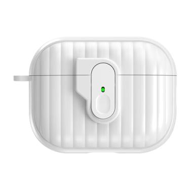 Imagem de GANGANPRO Capa de fone de ouvido compatível com Airpods Pro 3, capa protetora completa à prova de choque em forma de concha com porta-chaves - preta