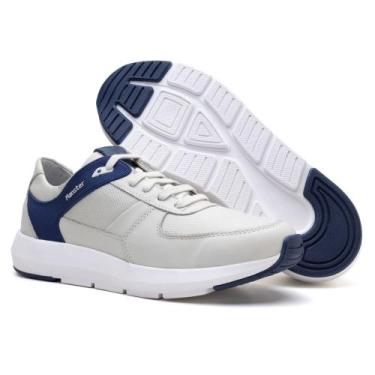 Imagem de Tênis Sneaker Masculino Confort Ranster 9002 Couro, Gelo, Azul, 41