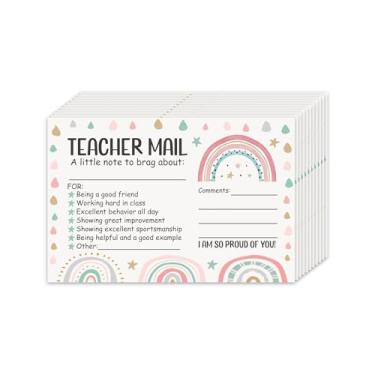 Imagem de 60 peças cartões de correio de professores Happy Mail notas positivas para pais cartões motivacionais de incentivo para sala de aula pré-escola jardim de infância material escolar essencial para