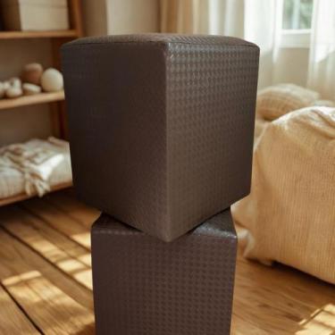 Imagem de Pufe Banqueta Puf Decorativo Assento Banco Cubo Grande Couro - Puff Ba