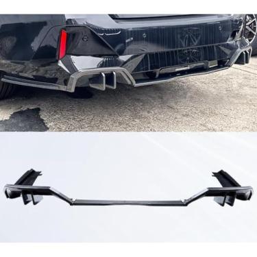 Imagem de Spoiler traseiro do carro difusor labial modificação peça compatível com 5 Series i5 2024-2025 protetor de para-choque acessórios para carro (aparência de carbono)