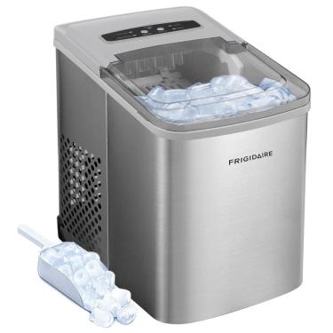 Imagem de Máquina de Gelo de Bancada que Produz 11 kg em 24H com Indicadores LED e Material de Aço Inoxidável, 110V 105W, Frigidaire EFIC120, Prata