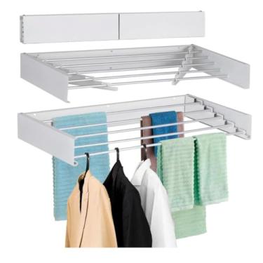 Imagem de Varal de Parede Mágico 60 CM Retrátil Dobrável Todo de Alumínio