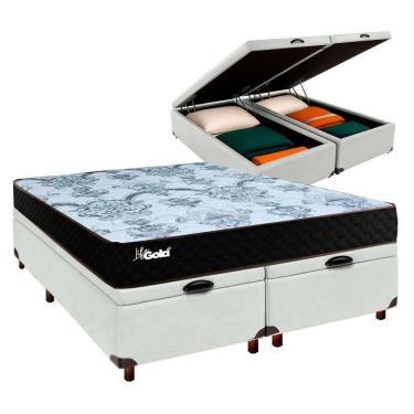 Imagem de Cama + Bau Blindado E Colchão Molas Ensacadas Casal - Life Gold Paropas
