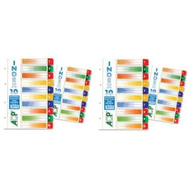 Imagem de Divisoria P/ Fichario Colorida Plast Pvc 10 Unidades ACP C/2