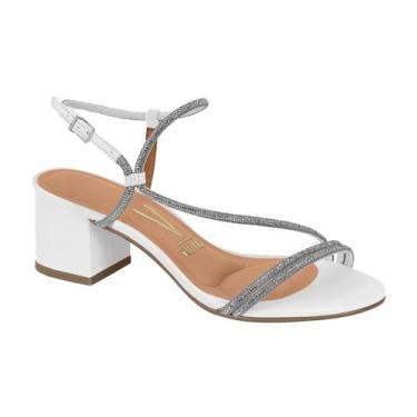 Imagem de Sandália Salto Grosso Baixo Ajuste Fivela Feminino Vizzano