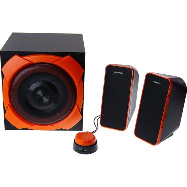 Imagem de Caixa de Som Gamer Grande 2.1 Warrior Preto e Laranja - Multilaser