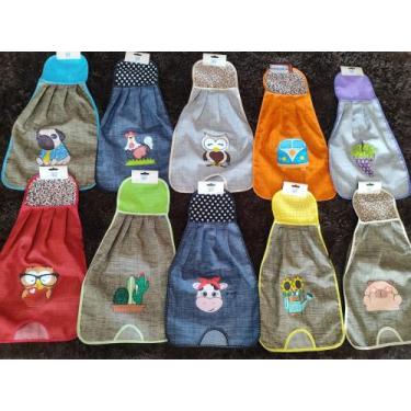 Imagem de Puxa sacolas bordado patchwork colorido - Ebenézer Casa e Cozinha