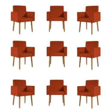 Imagem de Kit 09 Cadeiras Poltronas Decorativa - Escritório - Recepção Cor:terracota