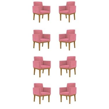 Imagem de Kit 8 Poltronas Reforçadas Esteticista - Salão de Beleza Cor:rosa