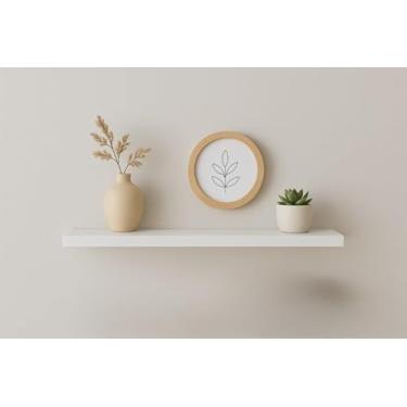 Imagem de Prateleira em MDF Branco Flutuante 60x15x1,5 cm – Suporte Invisível, Multiuso, Sala, Quarto, Cozinha, Banheiro, Decoração | Art Diniz