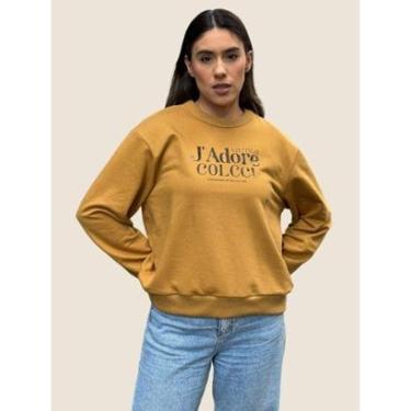 Imagem de Blusão Moletom Feminino Estampado J'adore Colcci Cor:;Tamanho:GG-Feminino