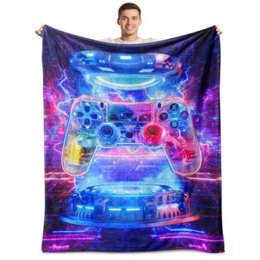 Imagem de Cobertor de jogos para meninos, cobertor de presente para meninos e crianças, cobertor macio aconchegante para sofá ou quarto, coisas de jogos 152 x 203 cm