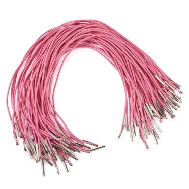 Imagem de 50 peças de cordão farpado elástico redondo de 30 cm com extremidades de cordão de fixação para fazer máscaras, chapéu de festa, acessório de etiqueta de bagagem, etiqueta de roupas, flamingo, 50