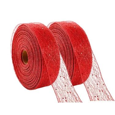 Imagem de 2 peças fita metálica com glitter fita de tecido brilhante para árvore de Natal, artesanato, costura, festa de casamento, exposição do dia da Grã-Bretanha, faça você mesmo, artesanato para fazer