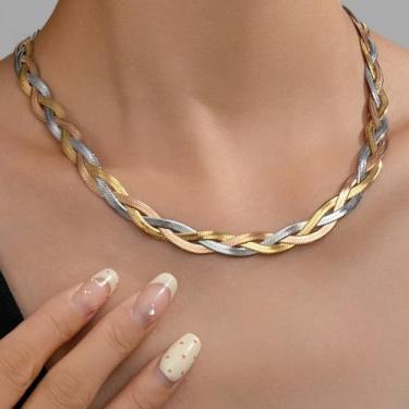 Imagem de Colar feminino de estilo minimalista - joia criativa de aço inoxidável de baixa sensibilidade, charmosa estilo banquete (sol e lua), Medium, Aço inoxidável, Sem Pedra Preciosa