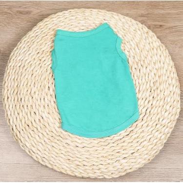 Imagem de Camiseta Summer Dog cor sólida para animais de estimação, colete leve e respirável para raças pequenas, tamanho verde P