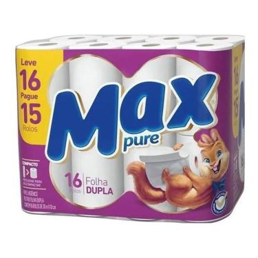 Imagem de 3X Max Pure Papel Higiênico Folha Dupla 30M 16 Und
