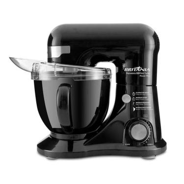 Imagem de Batedeira Planetária Britânia Power Plus Preta 700W 110V