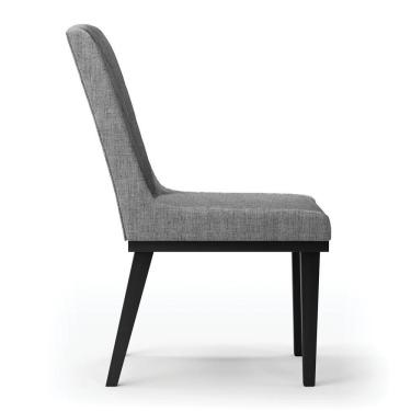 Imagem de Cadeira Sala De Jantar Base Madeira Preto Kit 6 Sofia Linho D03 - D'rossi Cor Grafite