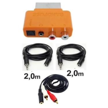 Imagem de Kit Adaptador Para Ouvir Som Do Xbox 360+3 Cabos Extensão Fone
