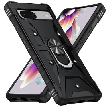 Imagem de SORAKA Capa para Google Pixel 8 com suporte para anel,PC rígido e TPU macio,proteção dupla 2 em 1,compatível com suportes magnéticos para carros