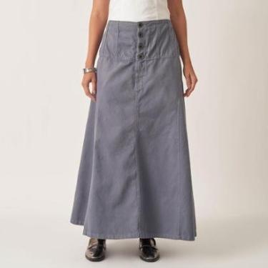 Imagem de Saia Jeans Pala E Botões Recortes Evase-Feminino