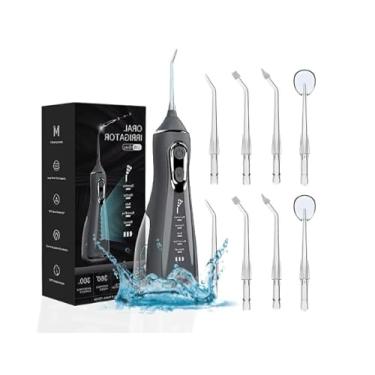 Imagem de Irrigador Oral Profissional com 5 Modos, Portátil Sem Fio, Tanque 300ml, Jato D'água Supersônico, Limpador Dental e Gengival Recarregável, 8 Pontas Incluídas