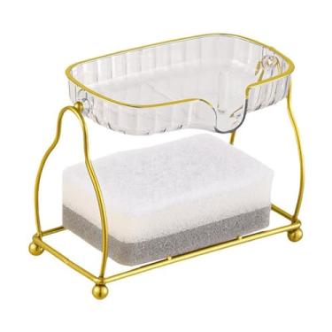 Imagem de Fafeicy Saboneteira Com Design de Drenagem Dupla, Feita de Ferro e Material PET, Ideal para Chuveiro, Banheiro e Vaso sanitário. (Branco Transparente)