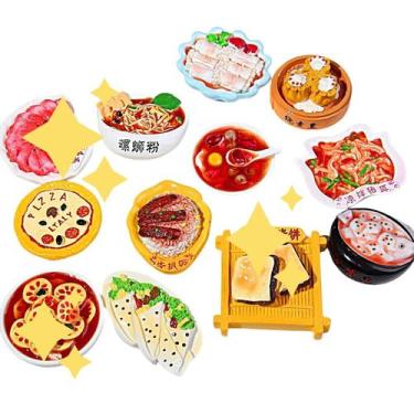 Imagem de Conjunto de ímãs de geladeira para comida chinesa 3D, 12 unidades de g