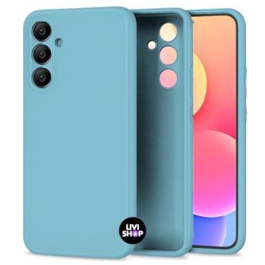 Imagem de Capa Case Capinha Compatível Samsunng Galaxy A53 Silicone Com Bordas Elevadas Aveludada Forro Premium (AZUL BEBÊ)